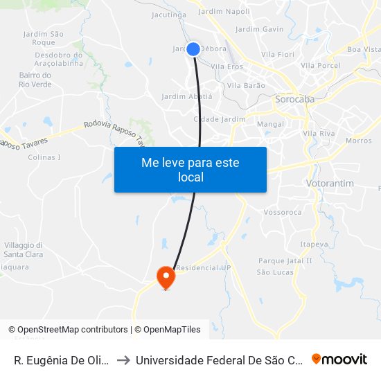 R. Eugênia De Oliveira Cirne, 120 to Universidade Federal De São Carlos - Campus Sorocaba map