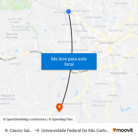 R. Cássio Salerno, 309 to Universidade Federal De São Carlos - Campus Sorocaba map