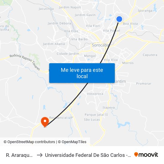 R. Araraquara, 440 to Universidade Federal De São Carlos - Campus Sorocaba map