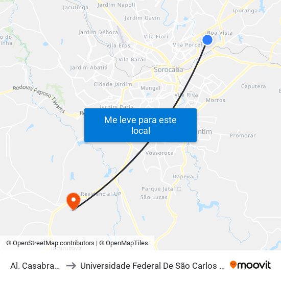 Al. Casabranca, 319 to Universidade Federal De São Carlos - Campus Sorocaba map