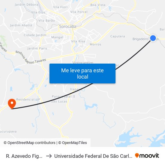 R. Azevedo Figueiredo, 214 to Universidade Federal De São Carlos - Campus Sorocaba map