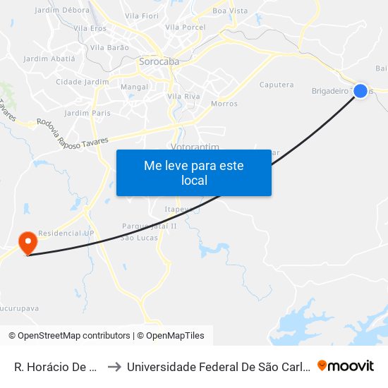 R. Horácio De Moraes, 327 to Universidade Federal De São Carlos - Campus Sorocaba map