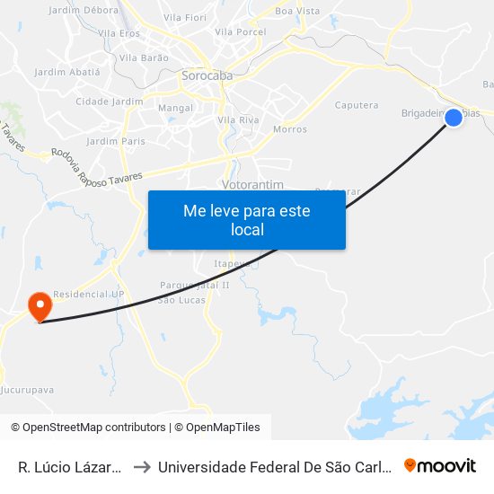 R. Lúcio Lázaro Diniz, 348 to Universidade Federal De São Carlos - Campus Sorocaba map