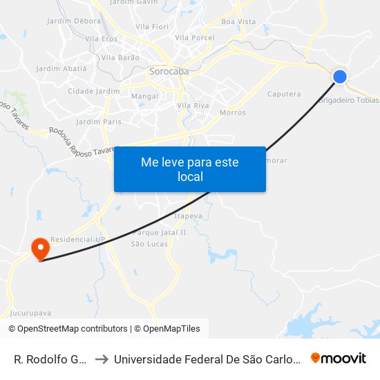 R. Rodolfo Garcia, 207 to Universidade Federal De São Carlos - Campus Sorocaba map