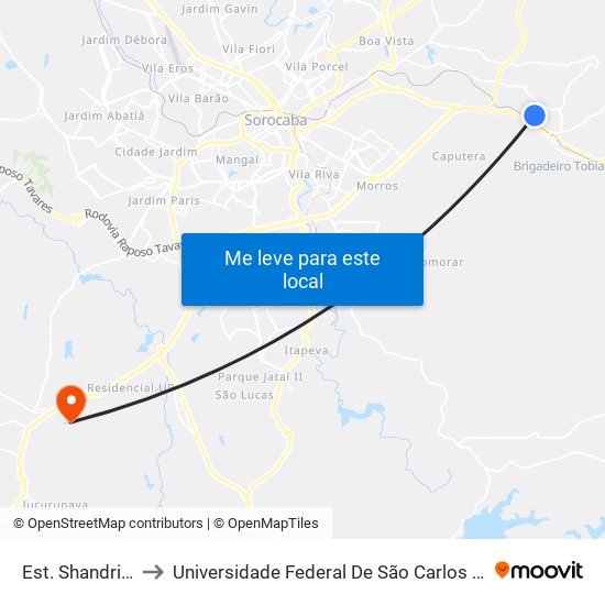 Est. Shandri-Lá, 924 to Universidade Federal De São Carlos - Campus Sorocaba map