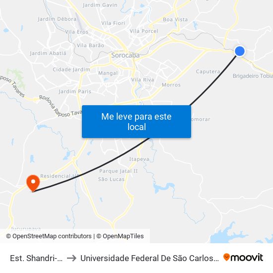 Est. Shandri-Lá, 1030 to Universidade Federal De São Carlos - Campus Sorocaba map