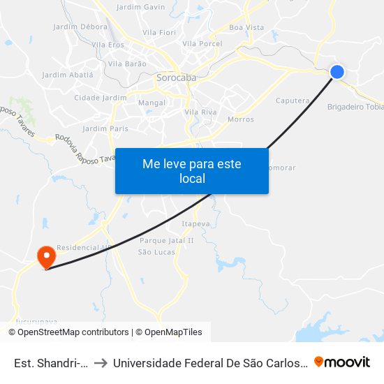 Est. Shandri-Lá, 1020 to Universidade Federal De São Carlos - Campus Sorocaba map