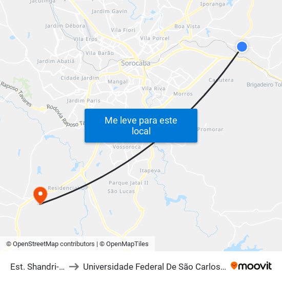 Est. Shandri-Lá, 2139 to Universidade Federal De São Carlos - Campus Sorocaba map