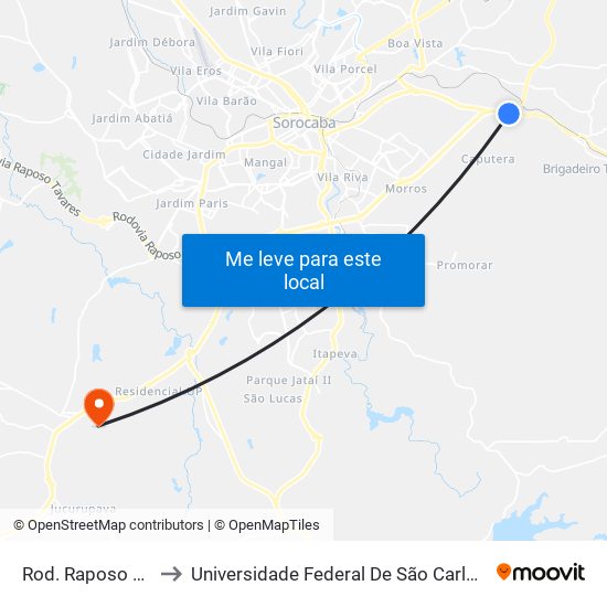 Rod. Raposo Tavares, Sn to Universidade Federal De São Carlos - Campus Sorocaba map