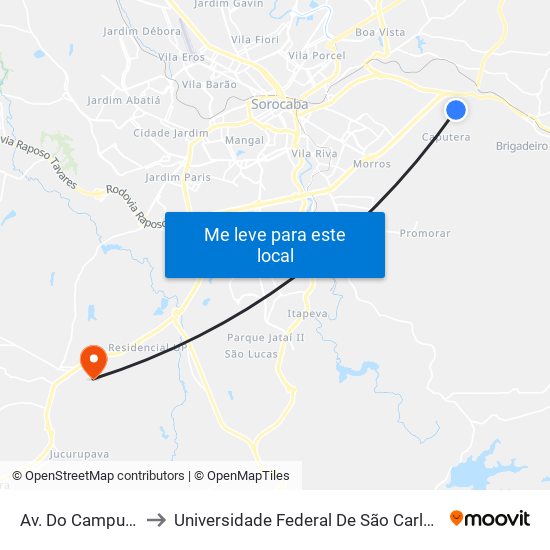 Av. Do Campus Uniso, Sn to Universidade Federal De São Carlos - Campus Sorocaba map