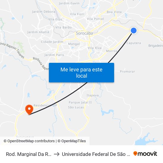 Rod. Marginal Da Raposo Tavares, Sn to Universidade Federal De São Carlos - Campus Sorocaba map