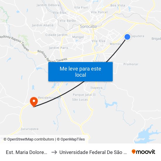 Est. Maria Dolores Piaia Lorato, Sn to Universidade Federal De São Carlos - Campus Sorocaba map