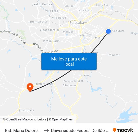 Est. Maria Dolores Piaia Lorato, Sn to Universidade Federal De São Carlos - Campus Sorocaba map