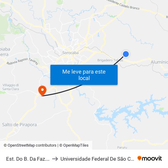 Est. Do B. Da Faz. Genebra, 2000 to Universidade Federal De São Carlos - Campus Sorocaba map