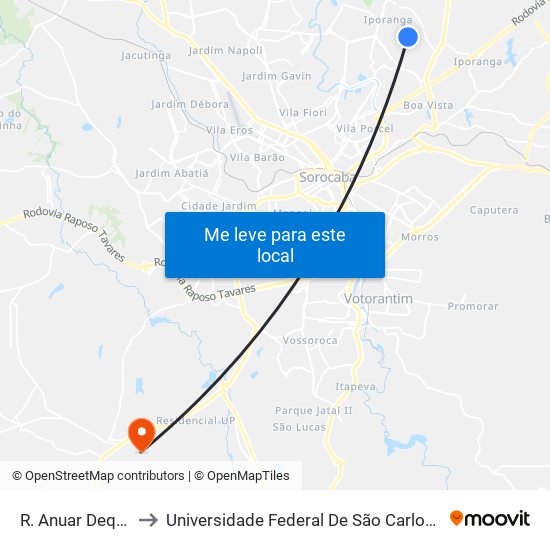 R. Anuar Dequech,   710 to Universidade Federal De São Carlos - Campus Sorocaba map