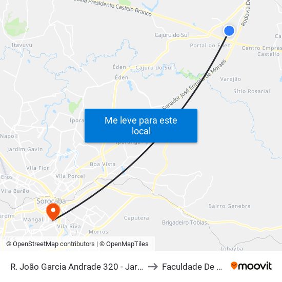 R. João Garcia Andrade 320 - Jardim Novo Mundo Itu - SP 13308-460 Brasil to Faculdade De Medicina De Sorocaba map