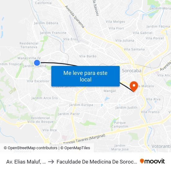 Av. Elias Maluf, Sn to Faculdade De Medicina De Sorocaba map