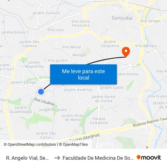 R. Angelo Vial, Sem Ref. to Faculdade De Medicina De Sorocaba map