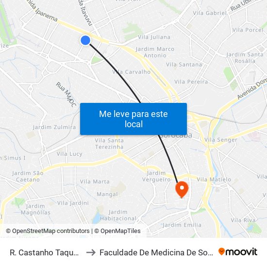 R. Castanho Taques, Sn to Faculdade De Medicina De Sorocaba map