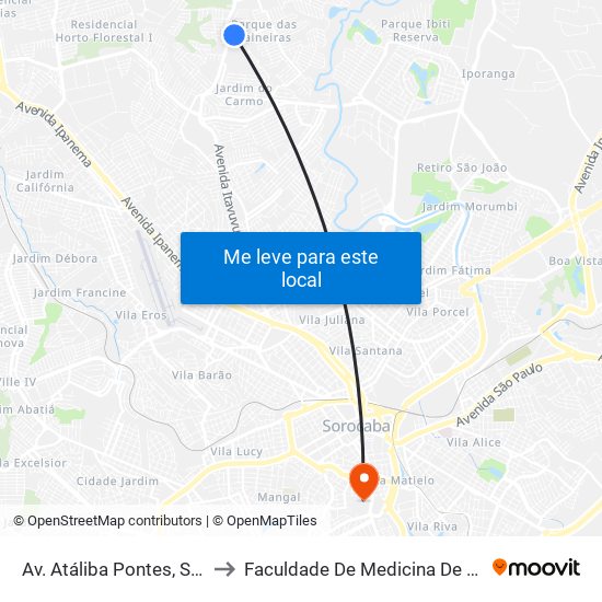 Av. Atáliba Pontes, Sem Ref. to Faculdade De Medicina De Sorocaba map