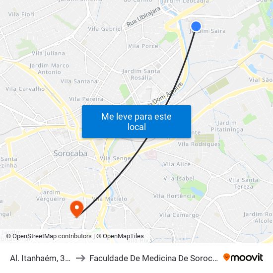 Al. Itanhaém, 340 to Faculdade De Medicina De Sorocaba map