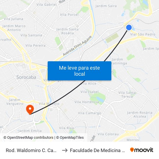 Rod. Waldomiro C. Camargo, S/Nº to Faculdade De Medicina De Sorocaba map