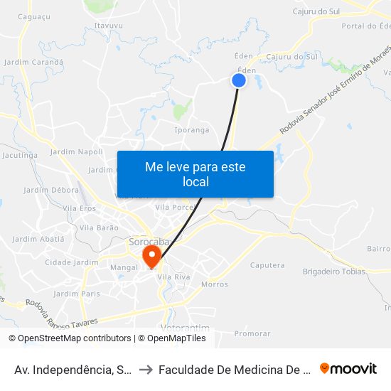 Av. Independência, Sem Ref. to Faculdade De Medicina De Sorocaba map