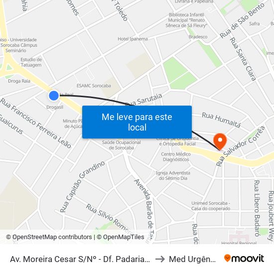 Av. Moreira Cesar S/Nº - Df. Padaria Real - to Med Urgências map