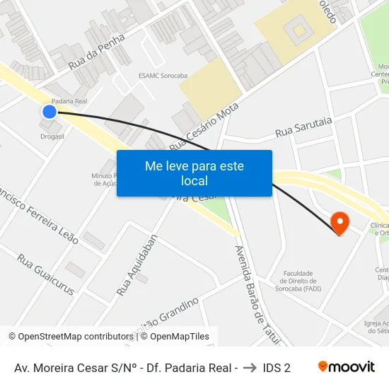 Av. Moreira Cesar S/Nº - Df. Padaria Real - to IDS 2 map