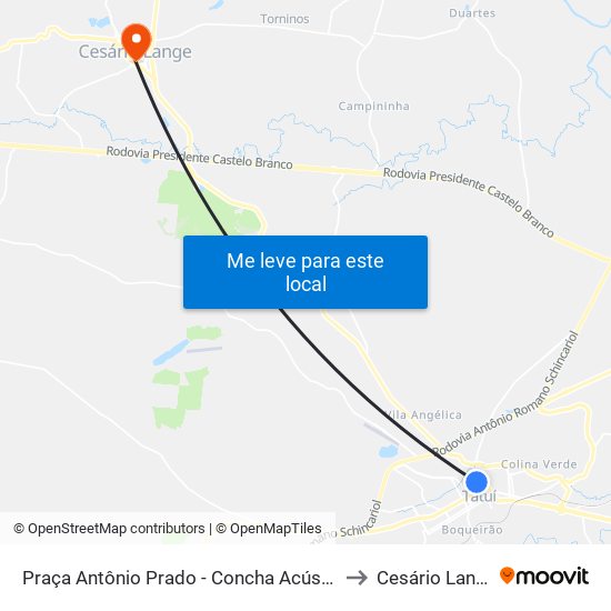 Praça Antônio Prado - Concha Acústica to Cesário Lange map