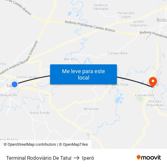 Terminal Rodoviário De Tatuí to Iperó map