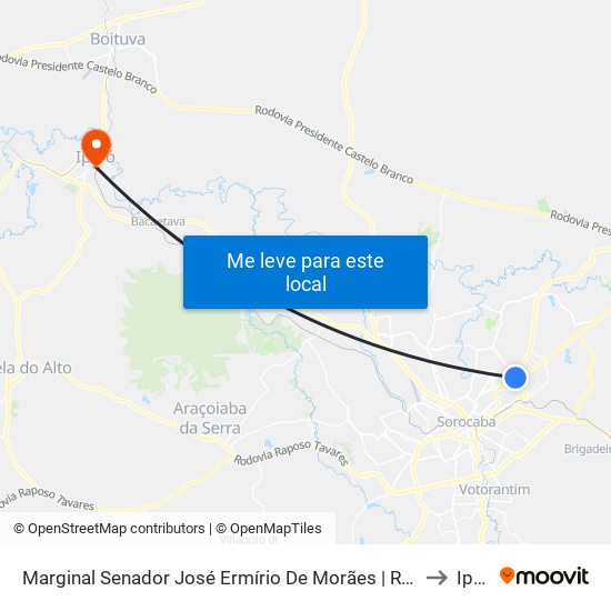 Marginal Senador José Ermírio De Morães | Rodovia, 259-433 to Iperó map