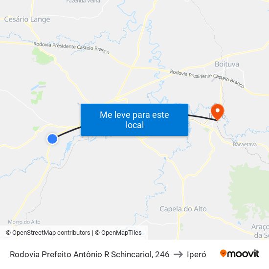 Rodovia Prefeito Antônio R Schincariol, 246 to Iperó map