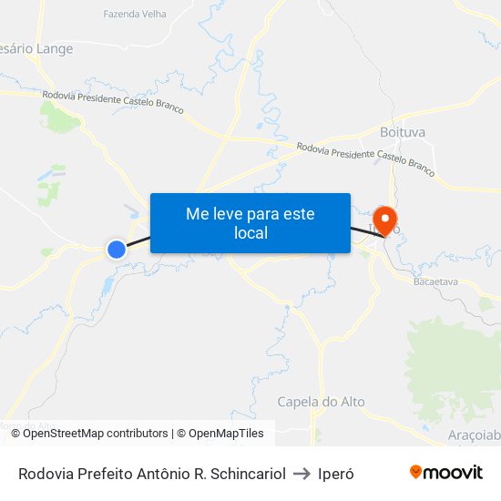 Rodovia Prefeito Antônio R. Schincariol to Iperó map