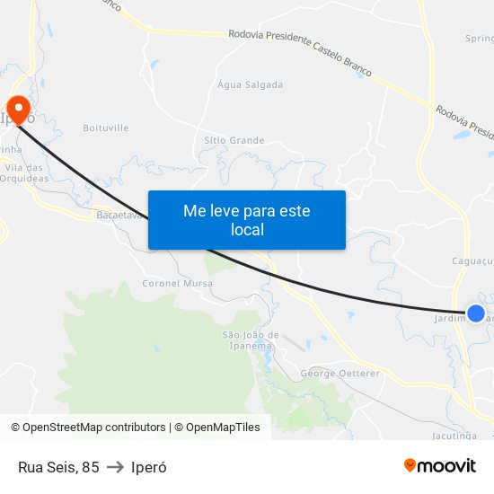 Rua Seis, 85 to Iperó map