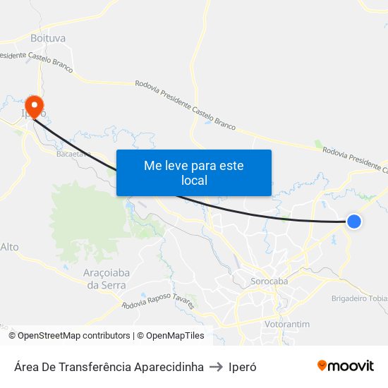 Área De Transferência Aparecidinha to Iperó map