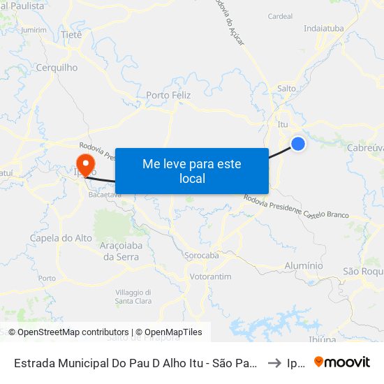 Estrada Municipal Do Pau D Alho Itu - São Paulo 13305 Brasil to Iperó map