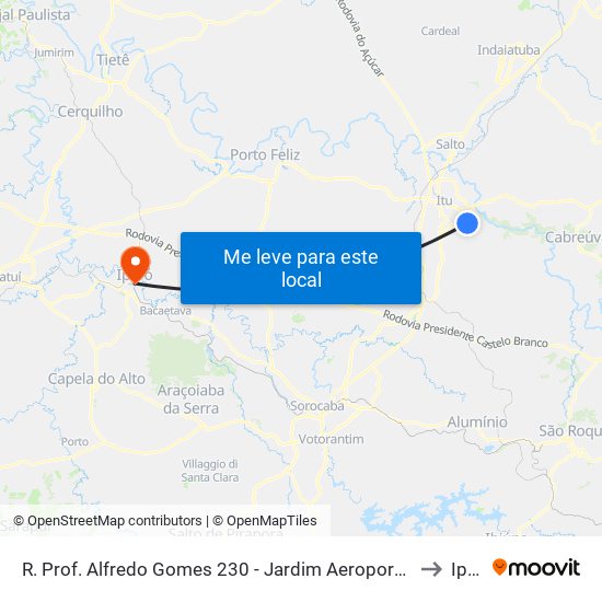 R. Prof. Alfredo Gomes 230 - Jardim Aeroporto I Itu - SP Brasil to Iperó map