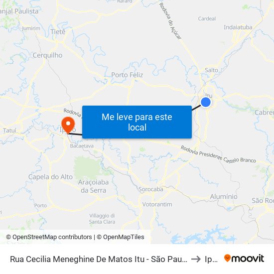 Rua Cecilia Meneghine De Matos Itu - São Paulo 13309 Brasil to Iperó map