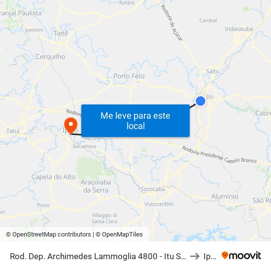 Rod. Dep. Archimedes Lammoglia 4800 - Itu SP 13300-970 Brasil to Iperó map