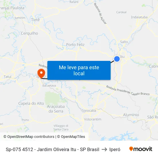 Sp-075 4512 - Jardim Oliveira Itu - SP Brasil to Iperó map