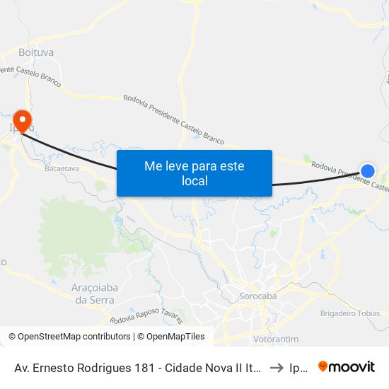 Av. Ernesto Rodrigues 181 - Cidade Nova II Itu - SP Brasil to Iperó map