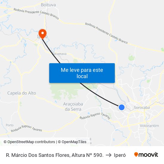 R. Márcio Dos Santos Flores, Altura Nº 590. to Iperó map