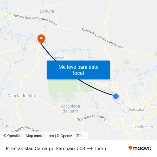 R. Estanislau Camargo Sampaio, 503 to Iperó map