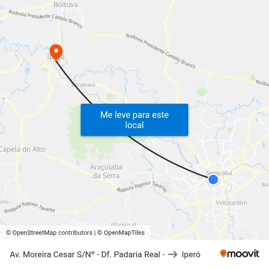 Av. Moreira Cesar S/Nº - Df. Padaria Real - to Iperó map