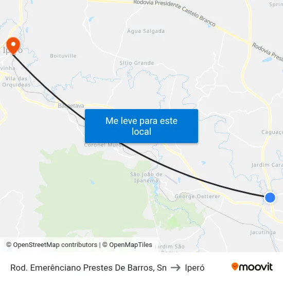 Rod. Emerênciano Prestes De Barros, Sn to Iperó map
