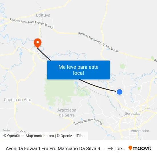 Avenida Edward Fru Fru Marciano Da Silva 917 to Iperó map