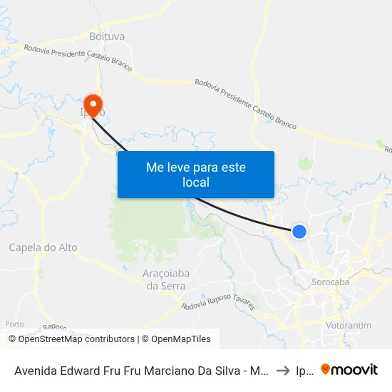 Avenida Edward Fru Fru Marciano Da Silva - Mercado E Açougue MC to Iperó map