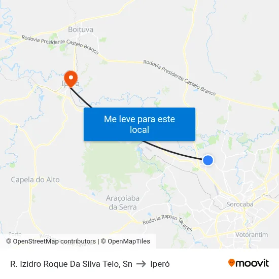 R. Izidro Roque Da Silva Telo, Sn to Iperó map