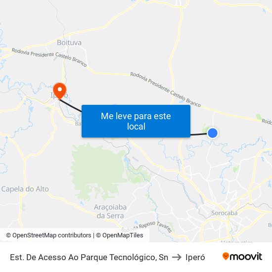 Est. De Acesso Ao Parque Tecnológico, Sn to Iperó map